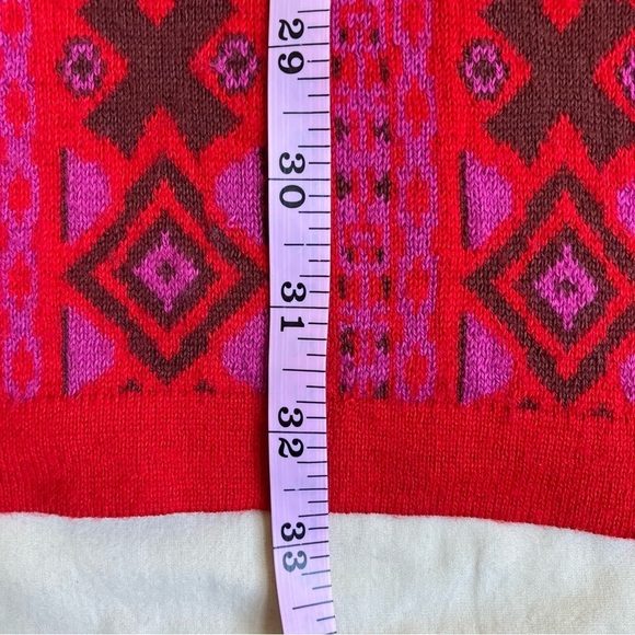 Free People Kitt Mini Dress Wool Blend Knitted Berry Combo Retro Boho 70s Sz M - Picture 15 of 16